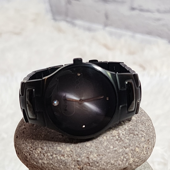 FOSSIL ARKITEKT FS-4166 All Black Real Diamond Stainless Steel Dress Watch/Used - Picture 7 of 12